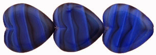 Heart Window Beads 15 x 15mm : Navy/Black