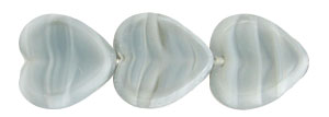 Heart Window Beads 15 x 15mm : Silk Gray