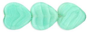 Heart Window Beads 15 x 15mm : Pearl Peridot