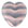 Heart Window Beads 15 x 15mm : Pink/Black