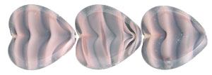 Heart Window Beads 15 x 15mm : Pink/Black