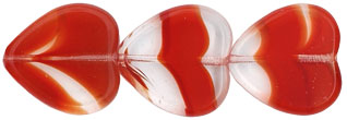 Heart Window Beads 15 x 15mm : Ruby-Crystal