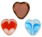 Polished Table Cut Heart Window Beads 15mm