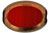 Oval Window Beads 19 x 14mm : Opaque Red - Bronze