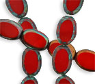 Polished Table Cut Oval Window Beads 19 x 14mm