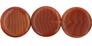 Coin Beads 20mm : Chestnut Coral
