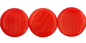 Coin Beads 20mm : Opaque Red w/Swirl