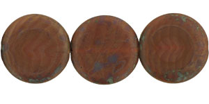 Coin Beads 20mm : Matte - Chestnut Coral - Picasso