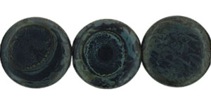 Coin Beads 20mm : Matte - Jet - Picasso