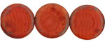 Coin Beads 20mm : Matte - Crystal/Red - Picasso