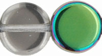 Dime Beads - Vitral/Iris 8 x 3mm : Crystal - Green Vitral