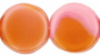 Dime Beads 8 x 3mm : Coral Pink/Brown