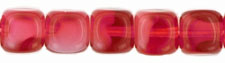 Cubes - 7 x 5mm : Pearl/Fuchsia