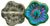 Flowers 10/10mm : Crystal - Green Vitral