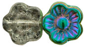 Flowers 10 x 10mm : Crystal - Green Vitral