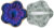 Flowers 10/10mm : Crystal/Iris - Purple