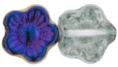 Flowers 10 x 10mm : Crystal/Iris - Purple