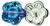 Flowers 10/10mm : Silver/Capri Blue