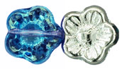 Flowers 10 x 10mm : Silver/Capri Blue