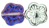 Flowers 10 x 10mm : Silver/Purple