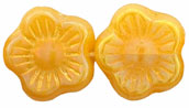 Flowers 10 x 10mm : Luster Iris - Opaque Yellow