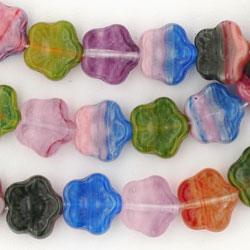 Flowers 10 x 10mm : HurriCane Glass - Multi Mix