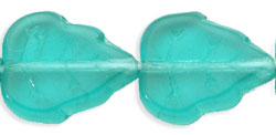 Medium Leaves 12 x 10mm Vertical Hole : Teal