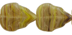 Medium Leaves 12 x 10mm Vertical Hole : HurriCane Glass - Lemon/Amethyst/Brown