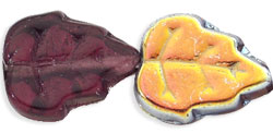 Medium Leaves 12 x 10mm Vertical Hole : Marea - Med Amethyst