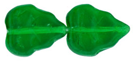 Leaves 10 x 8mm Vertical Hole : Bright Green
