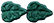 Leaves 10 x 8mm Vertical Hole : Satin Metallic Turquoise