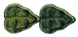 Leaves 10 x 8mm Vertical Hole : Metallic Green
