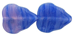 Leaves 10 x 8mm Vertical Hole : HurrriCane Glass - Milky Pink/Blue