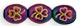 Oval Clovers 10 x 9mm : Iris - Purple - Gold Inlay