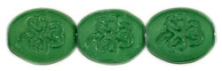 Oval Clovers 10 x 9mm : Opaque Green