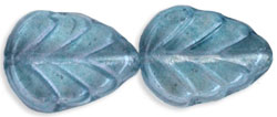 Leaves 10 x 8mm : Luster - Transparent Blue