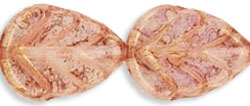 Leaves 10 x 8mm : Luster - Transparent Topaz/Pink