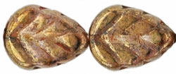Leaves 10 x 8mm : Luster - Transparent Gold/Smokey Topaz