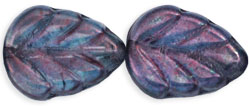 Leaves 10 x 8mm : Luster - Transparent Denim Blue