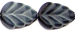 Leaves 10 x 8mm : Jet/Marbled Gray