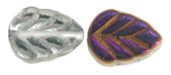 Leaves 10 x 8mm : Crystal/Iris - Purple