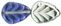 Leaves 10 x 8mm : Silver/Blue/Purple Mulit - Crystal