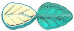 Leaves 10 x 8mm : Teal AB