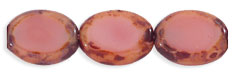Polished Ovals 12 x 9mm : Coral Pink - Picasso