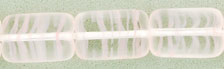 Polished Rectangles 12 x 8mm : Crystal/Striped Pink