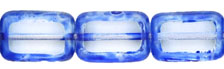 Polished Rectangles 12 x 8mm : Crystal - Blue Picasso
