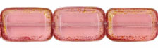 Polished Rectangles 12 x 8mm : Topaz/Pink Luster - Milky Translucent Pink