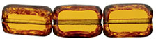 Polished Rectangles 12 x 8mm : Dk Topaz - Picasso