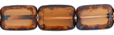 Polished Rectangles 12 x 8mm : Smoky Topaz - Picasso