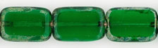 Polished Rectangles 12 x 8mm : Green Emerald - Picasso